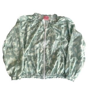 kate spade Splash Floral Green Full Zip Windbreaker